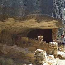 Marion with a cliff dwelling